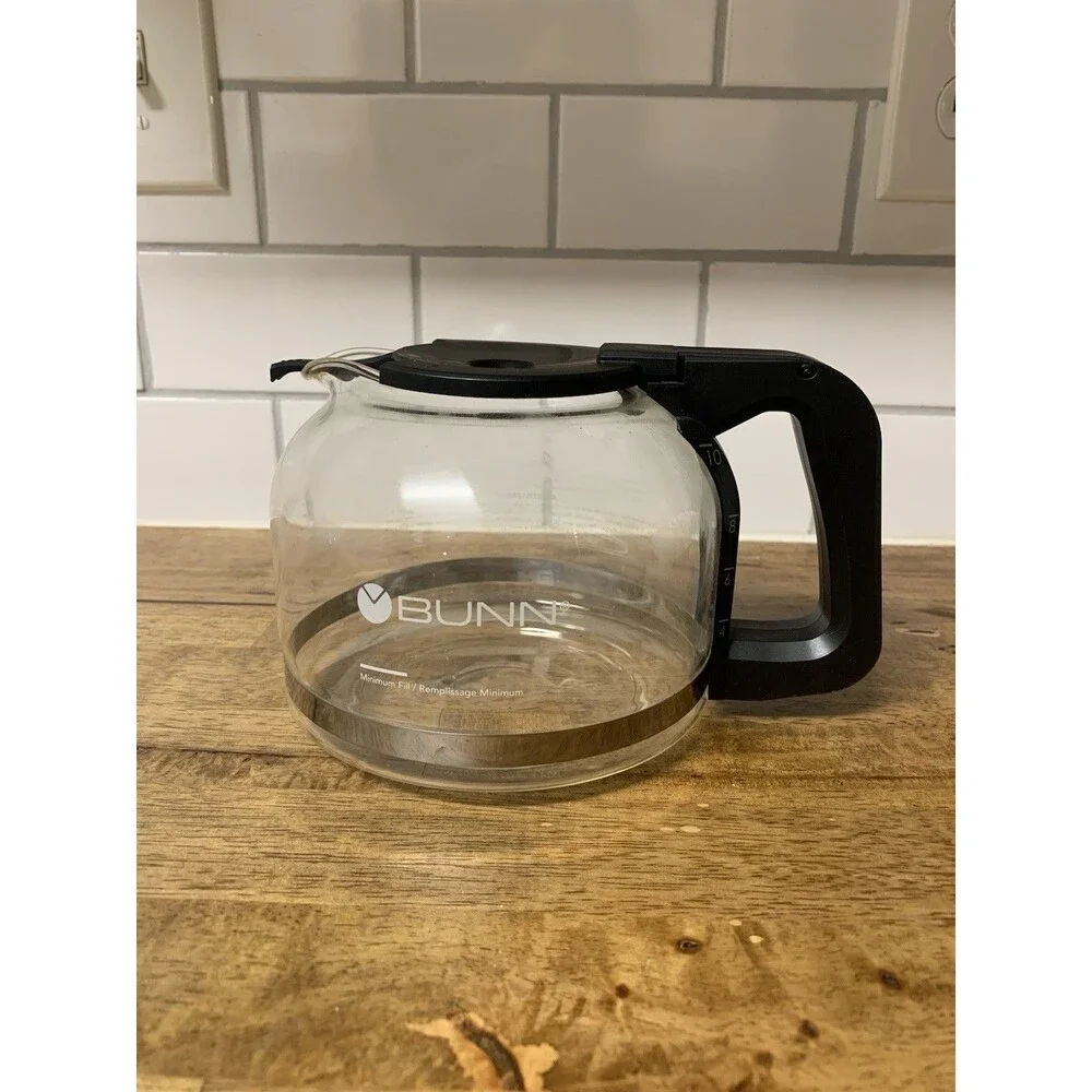 Bunn Coffee Maker 10 Cup Replacement Pot Carafe Glass Decanter Black Lid